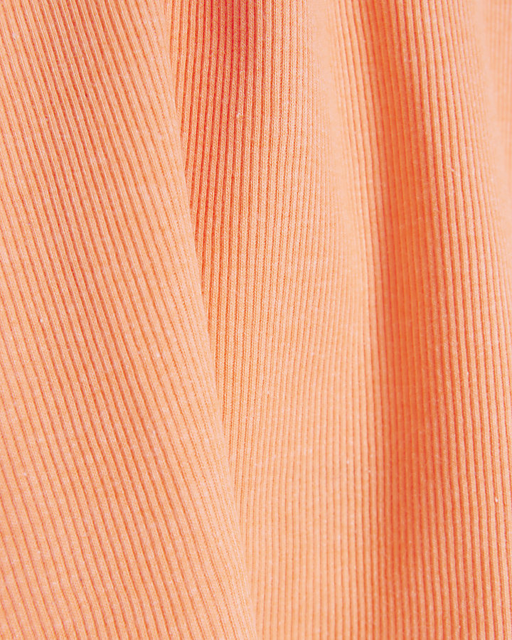Orange ribbed racer vest top
