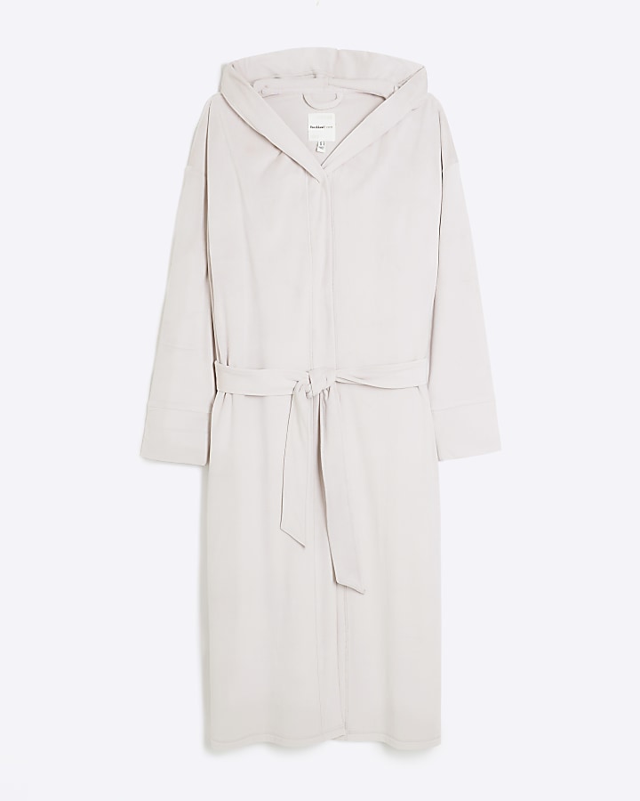 Pink soft hooded dressing gown | River Island