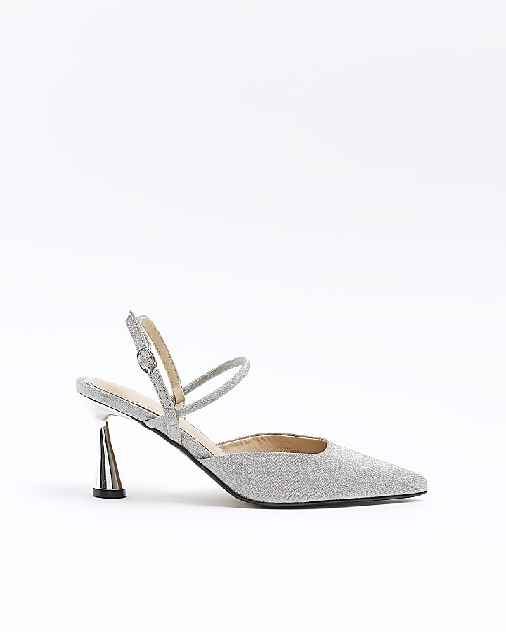 Silver grey slingback on sale shoes