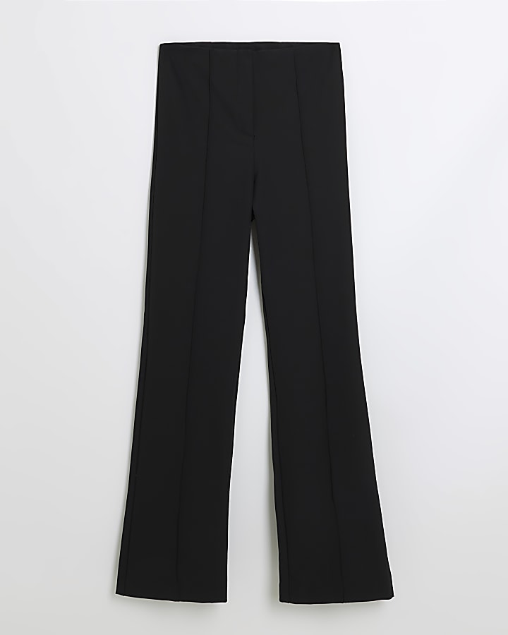 Black high waist straight trousers