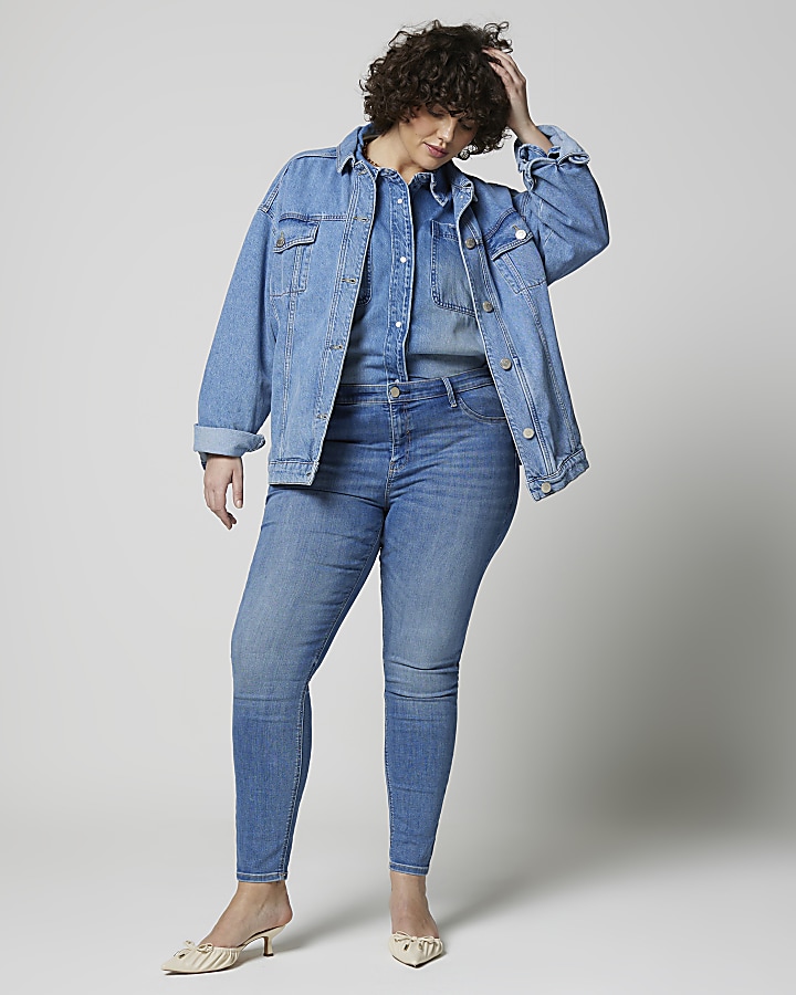 Blue molly mid rise super skinny fit jeans