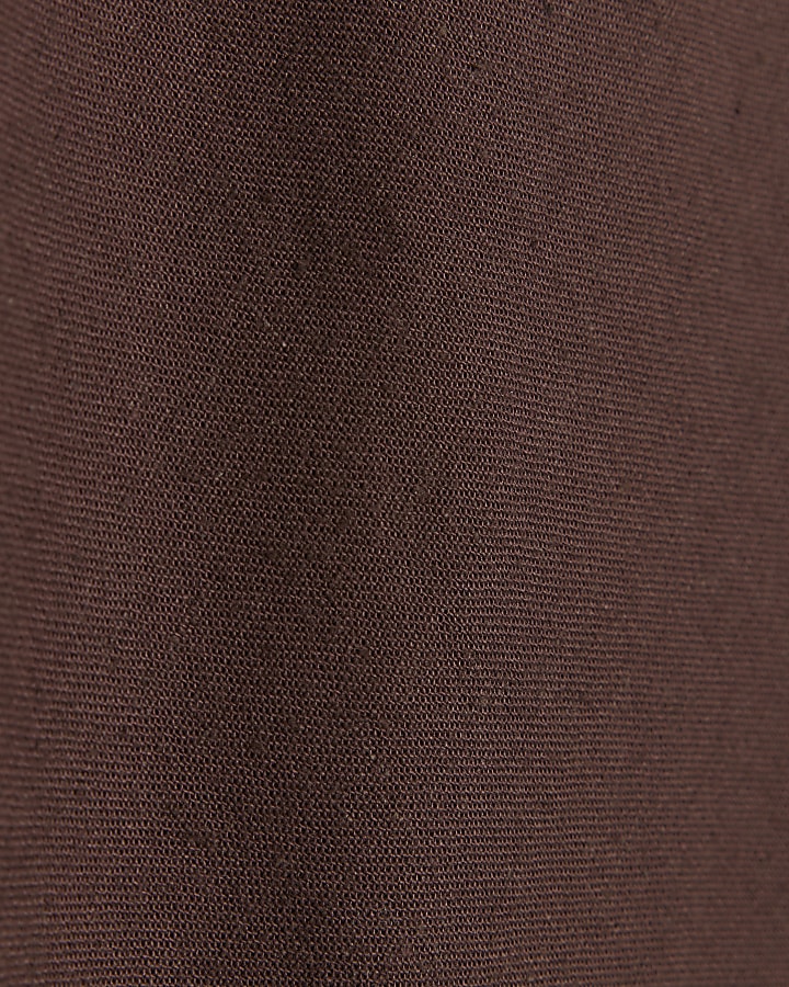 Brown maxi bias skirt with linen