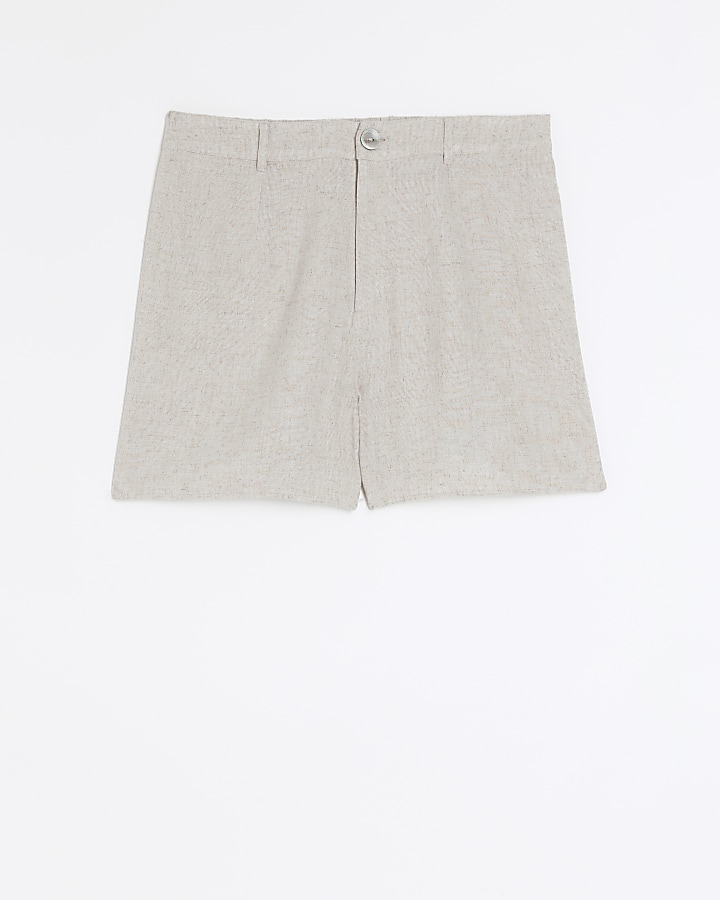 Stone tailored shorts with linen