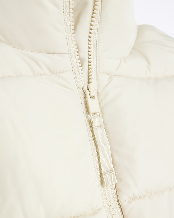 Cream padded high neck gilet River Island