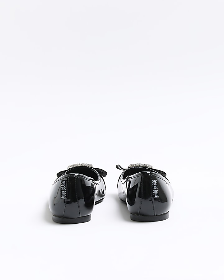Black embellished ballet shoes