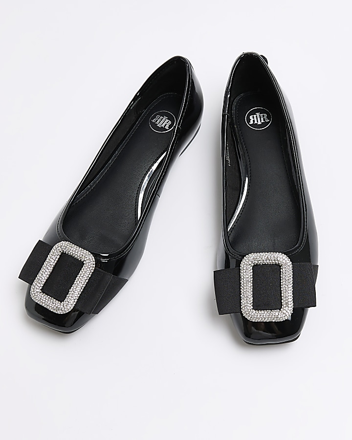 Black embellished ballet shoes