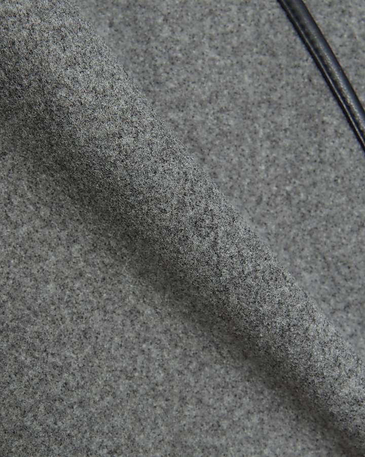 Grey scarf detail coat