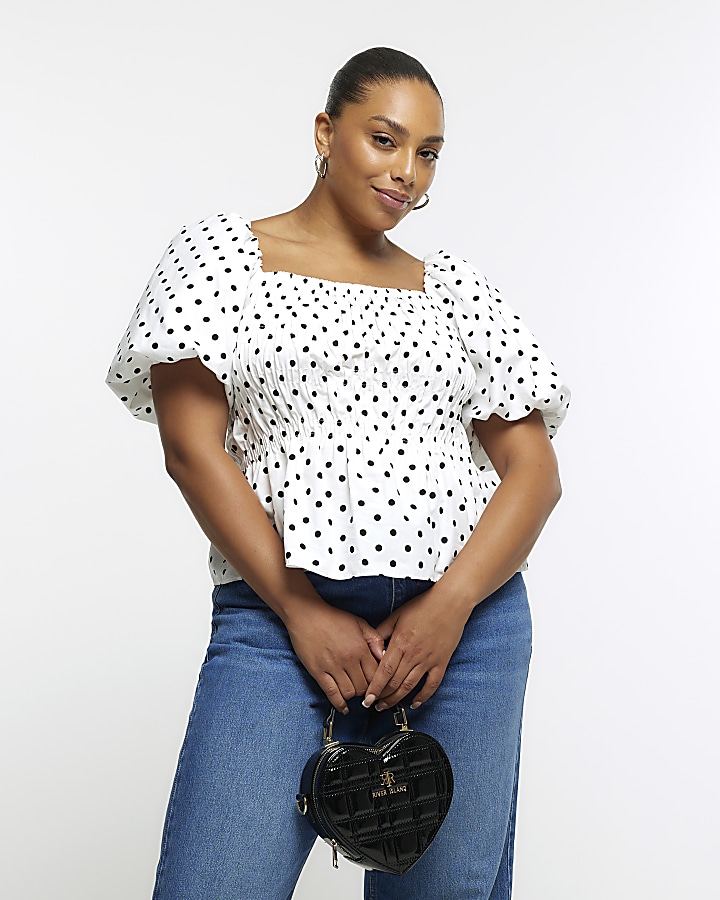 River island polka store dot top