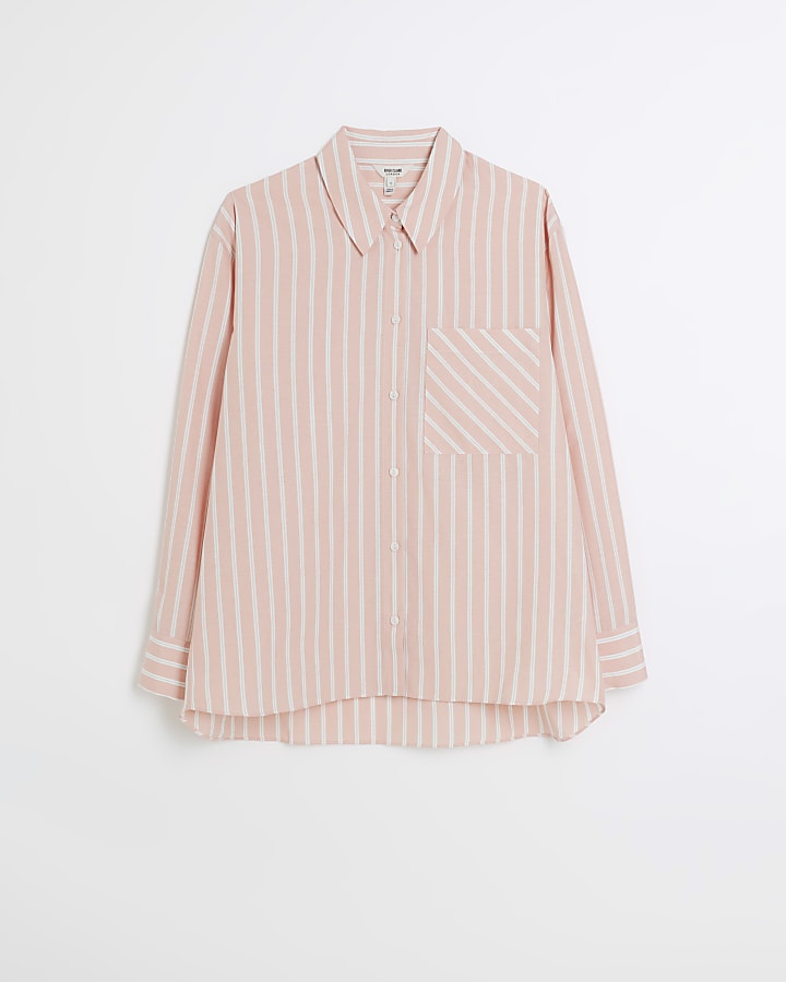 Pink poplin stripe shirt