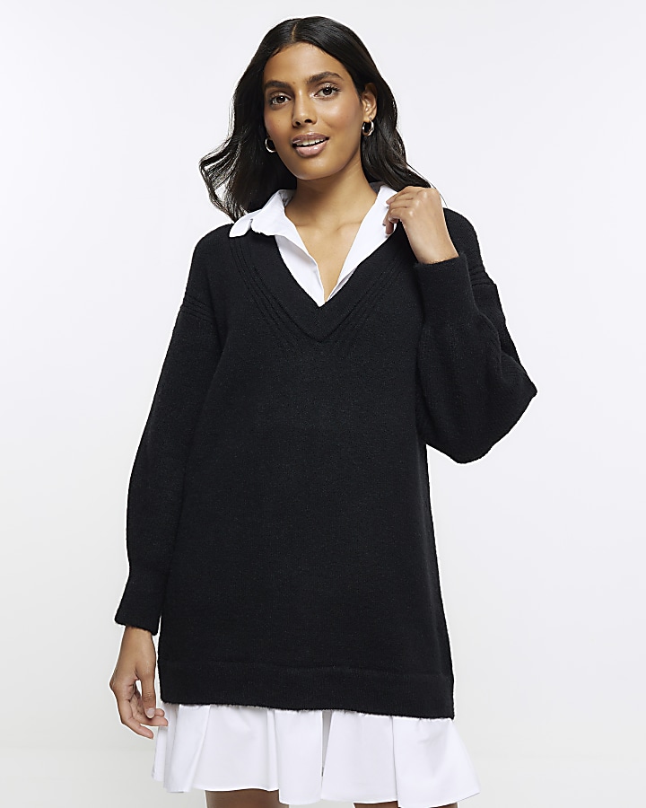 Black shirt hybrid jumper dress