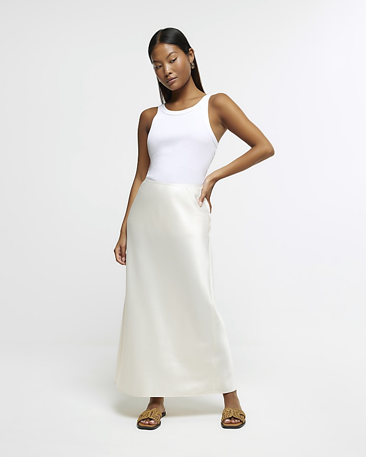 Missguided satin outlet maxi skirt