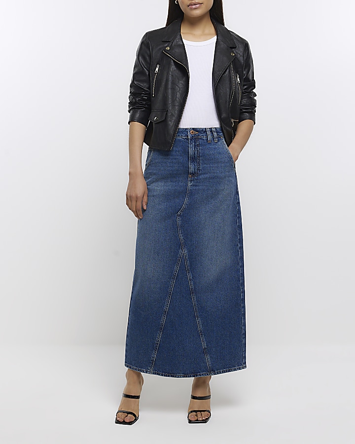 River island hot sale jean skirt