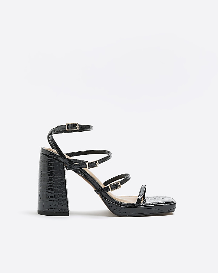 River island 2025 black buckle sandals