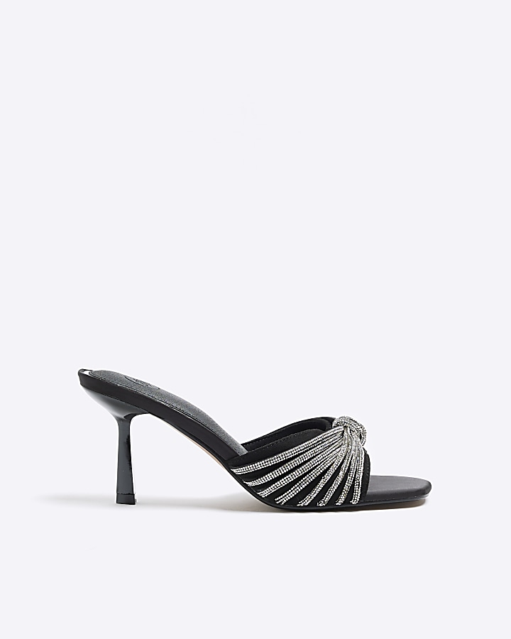 Black heeled hotsell mule sandals