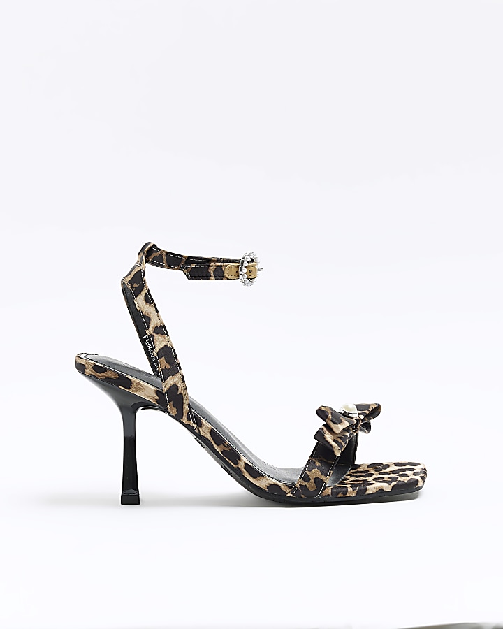 Leopard print bow online sandals