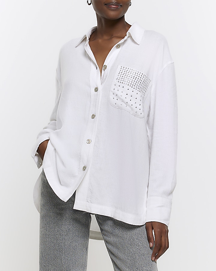 River island hot sale white shirt ladies