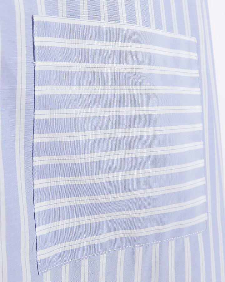 Blue poplin stripe shirt