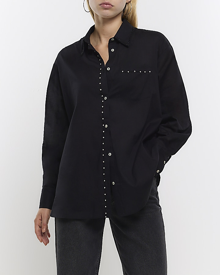 Black Embellished Shirt