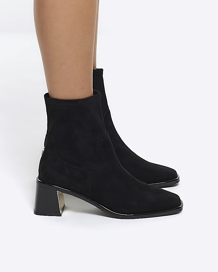 Block ankle outlet heel boots