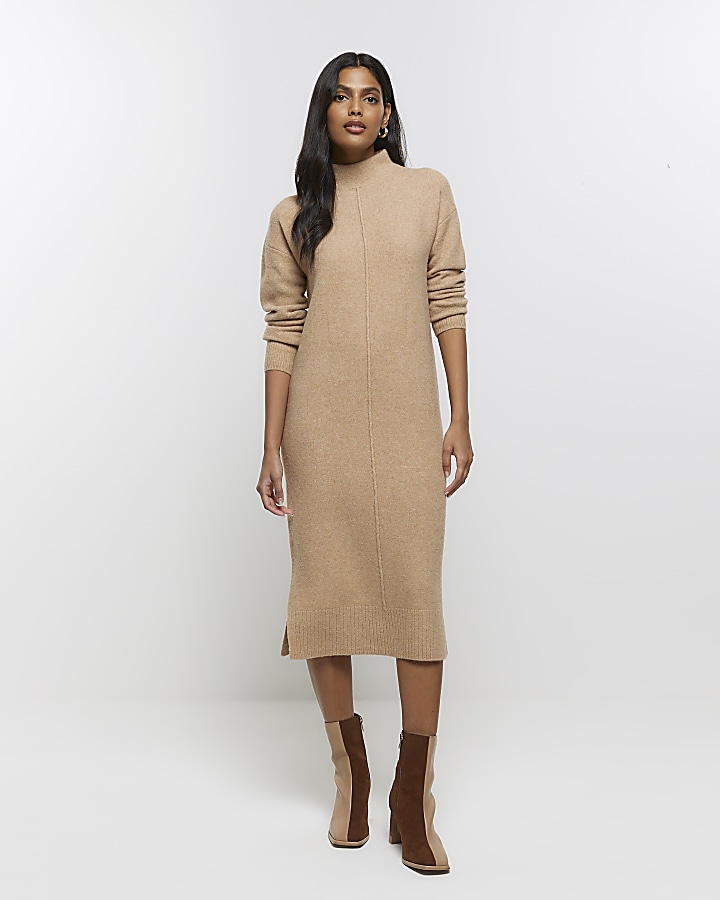 Midi knitted shop jumper dress