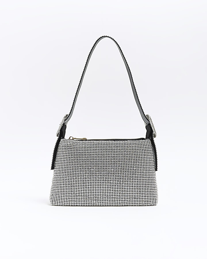 River island silver sale clutch bag