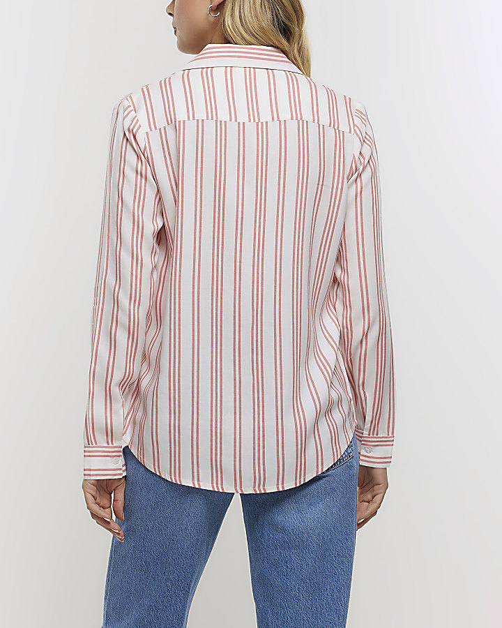 Pink stripe long sleeve shirt