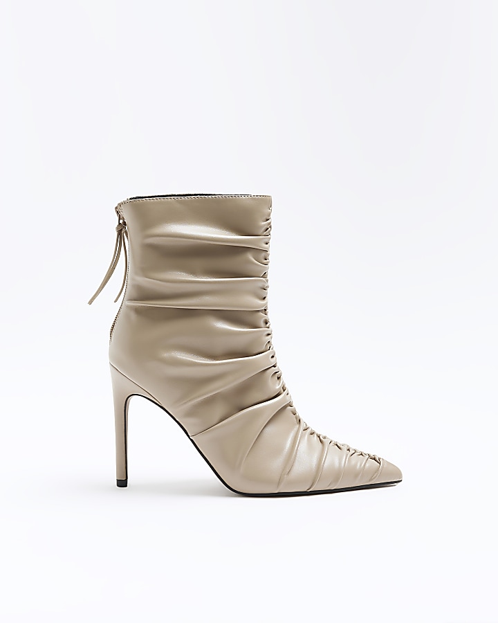 Beige pointed hot sale ankle boots