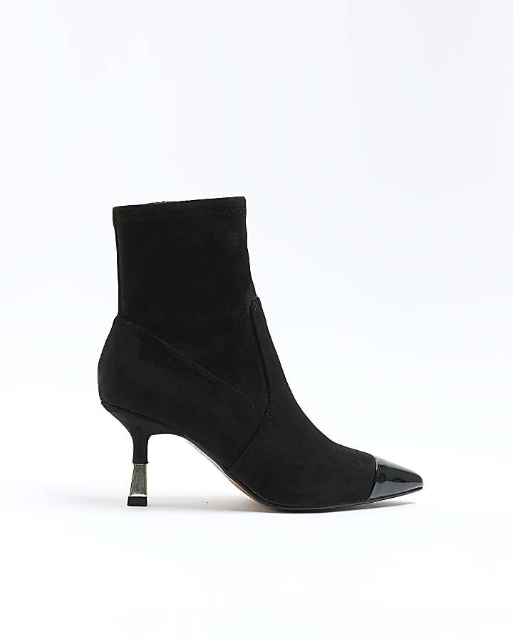 Womens black heeled ankle on sale boots