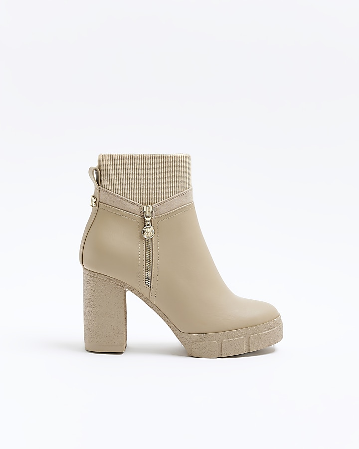 Beige ankle 2025 boots river island