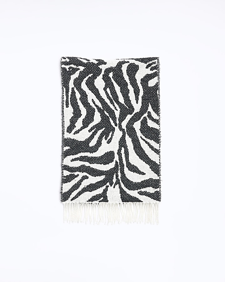 Black animal print scarf