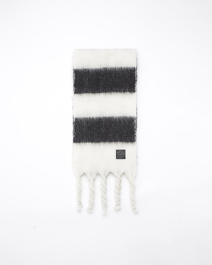 White stripe heavyweight scarf