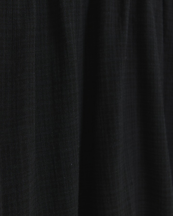 Black linen blend playsuit