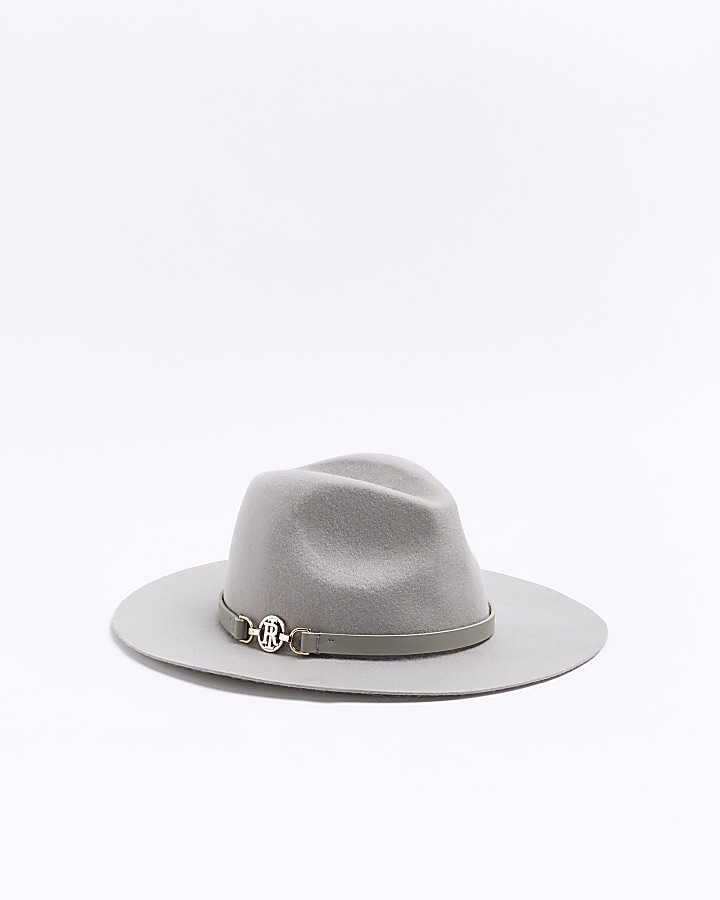 Grey wool blend fedora hat | River Island