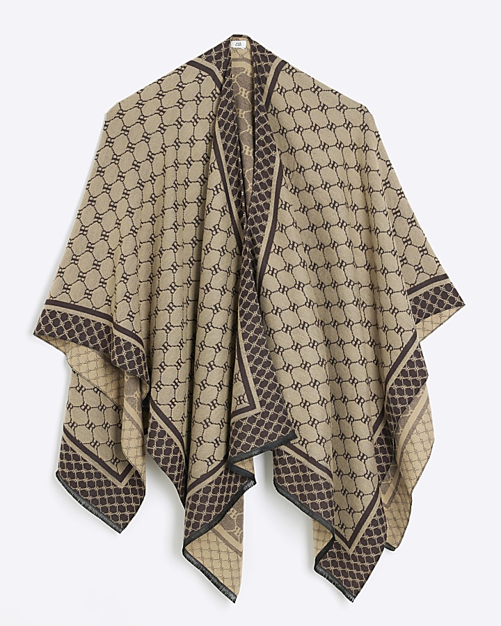 Beige RI monogram cape