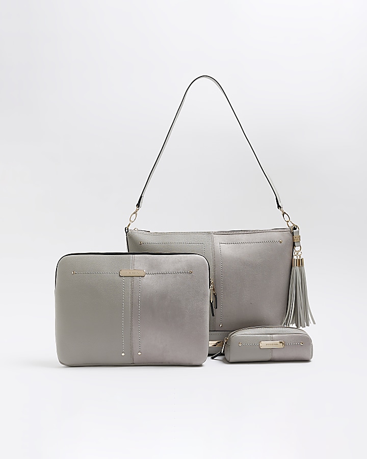 Grey shoulder bag bundle