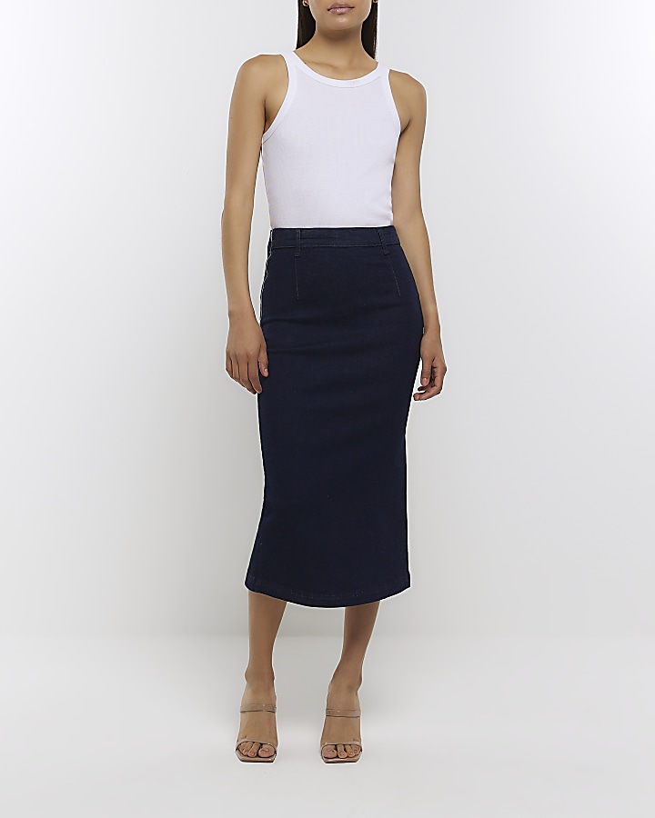 River island store denim pencil skirt