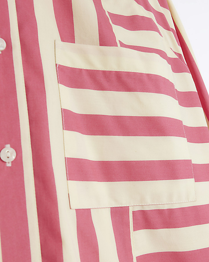 Pink stripe oversized shirt