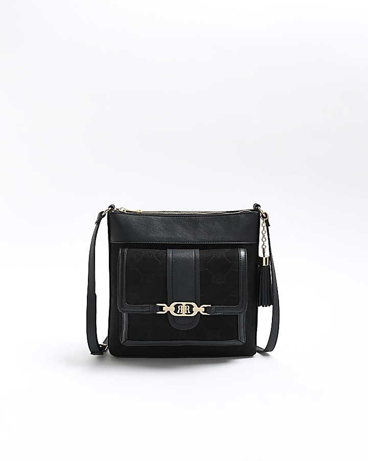 River island black cross clearance body bag