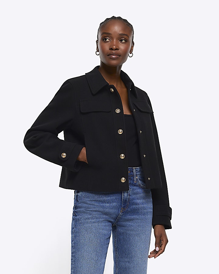 River island cheap cropped denim jacket