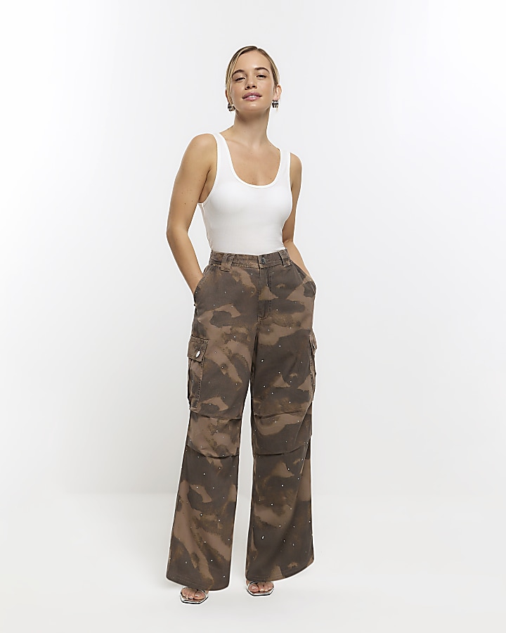 River island best sale camo pants