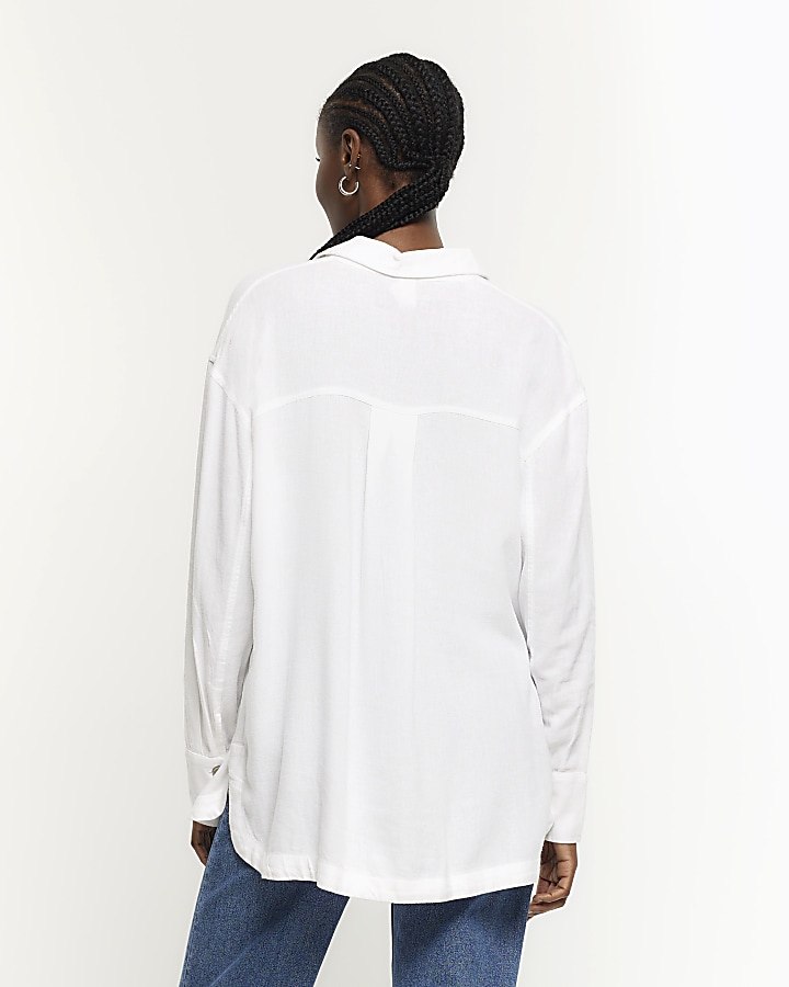 White oversized shirt with linen
