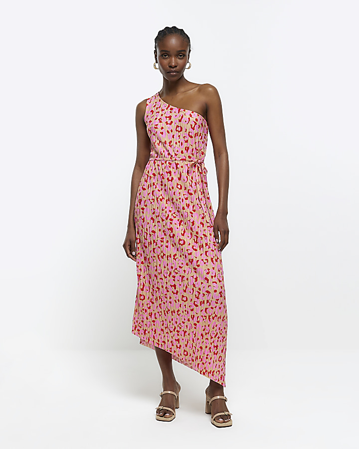 Floral one hotsell shoulder maxi dress