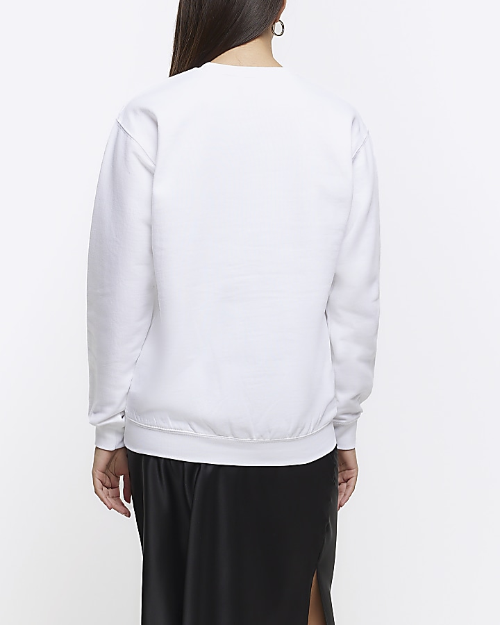 White graphic print sweatshirt