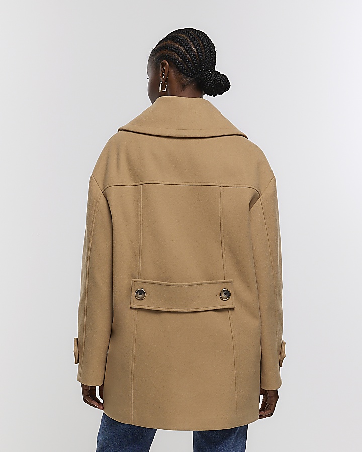 Brown short coat River Island