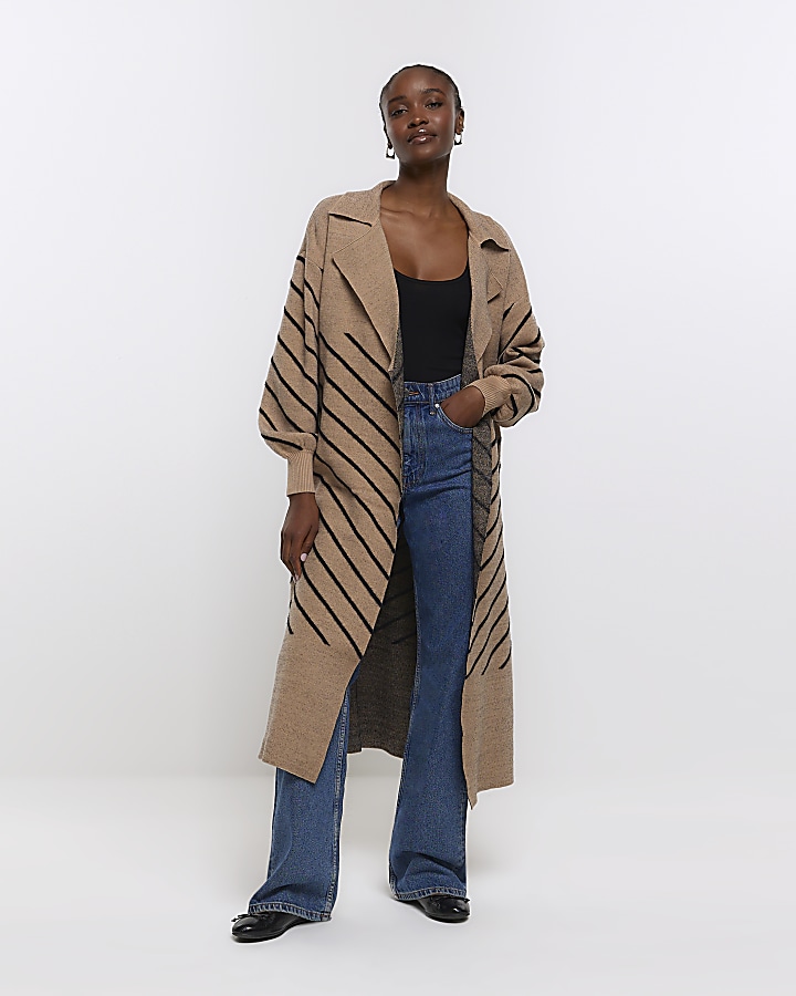 Striped shop longline cardigan