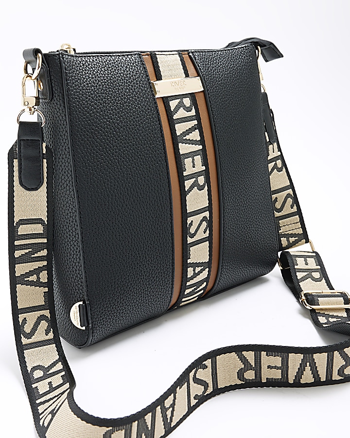 Black RI messenger bag River Island