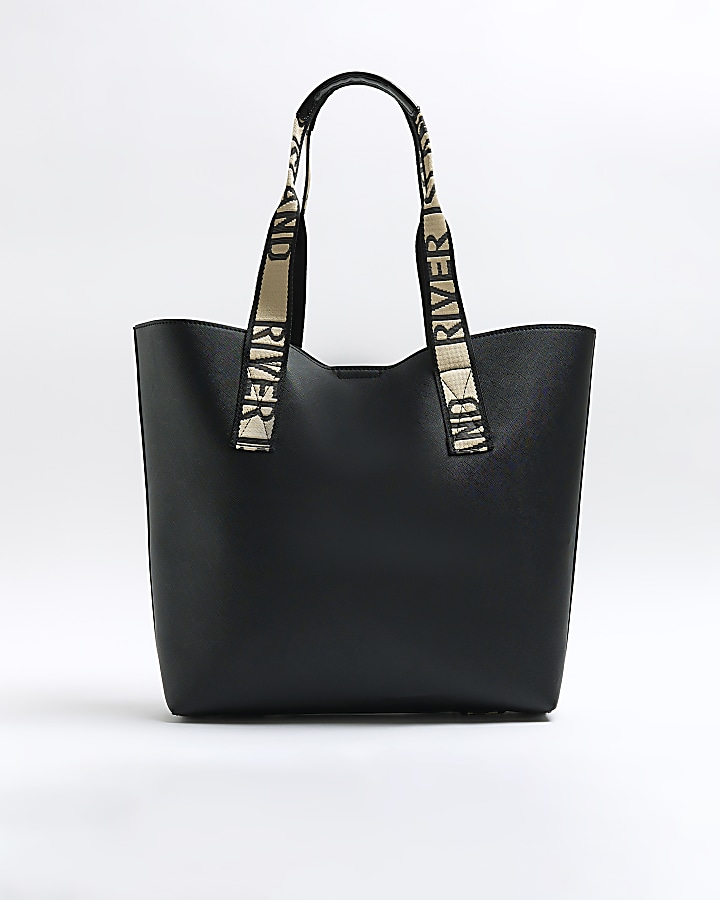 Black RI handle shopper bag