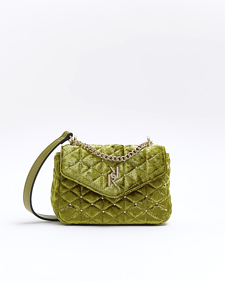 River island clearance green slouch bag