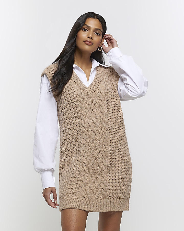 Sweater best sale dress beige