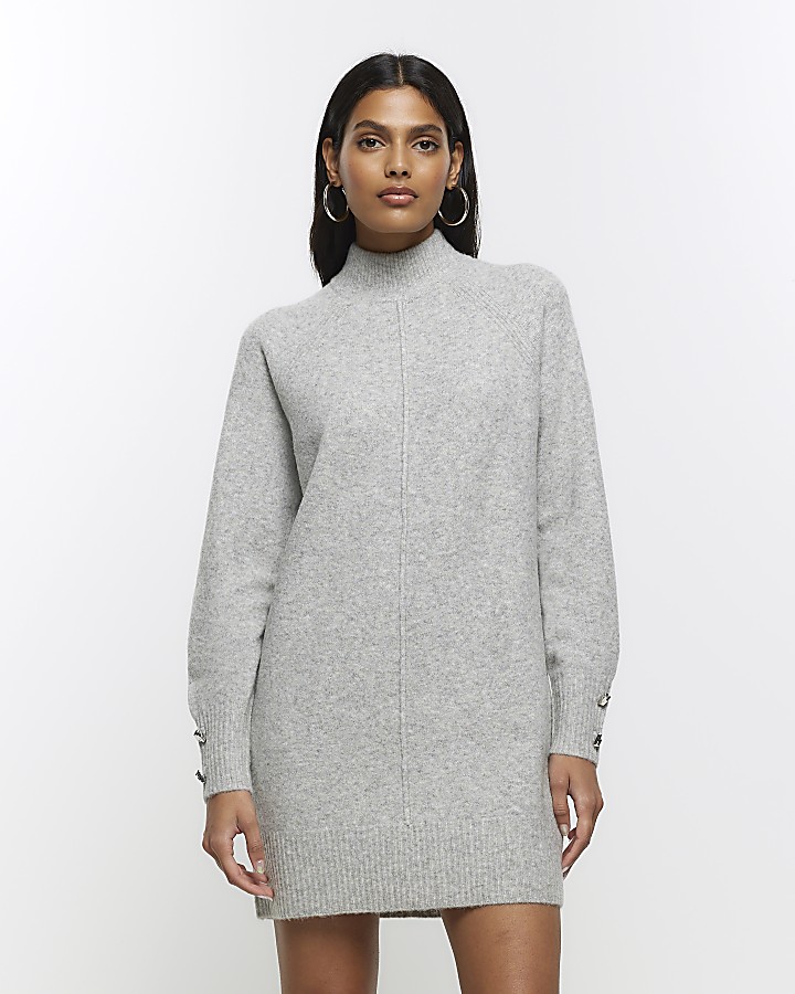 Grey knitted jumper outlet womens